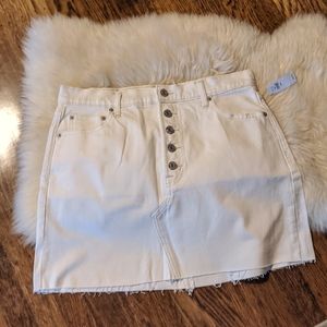 Women's White Denim Mini Skirt
